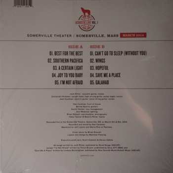 LP Josh Ritter: Acoustic Live Vol. 1: Somerville Theater / Somerville, Mass CLR | LTD