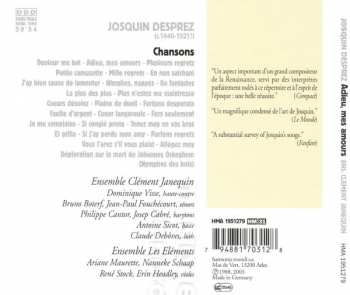CD Josquin Des Prés: Adieu, Mes Amours; Chansons