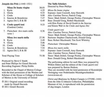 CD Josquin Des Prés: Masses: De Beata Virgine • Ave Maris Stella