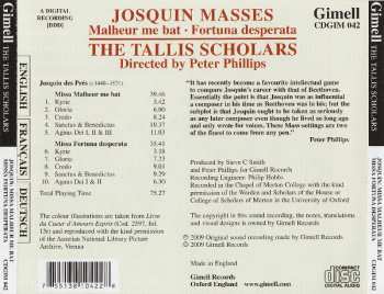 CD Josquin Des Prés: Masses: Malheur Me Bat / Fortuna Desperata