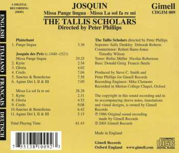 CD Josquin Des Prés: Missa Pange Lingua ∙ Missa La Sol Fa Re Mi