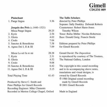 CD Josquin Des Prés: Missa Pange Lingua ∙ Missa La Sol Fa Re Mi