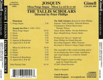 CD Josquin Des Prés: Missa Pange Lingua ∙ Missa La Sol Fa Re Mi