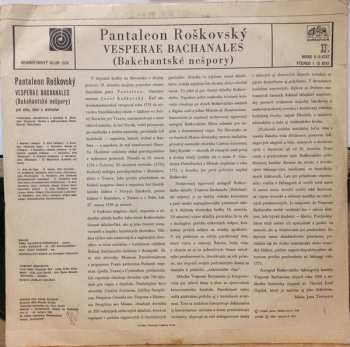 LP Jozef Pantaleón Roškovský: Bakchantské Nešpory [Vesperae Bachanales]