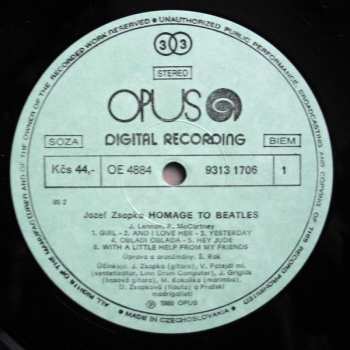 LP Jozef Zsapka: Homage To Beatles
