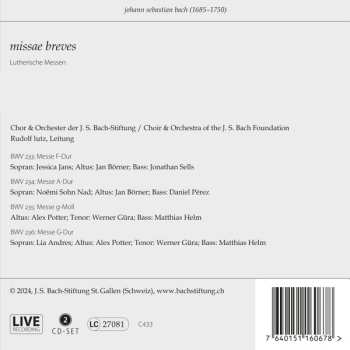 2CD Johann Sebastian Bach: Missae Breves BWV 233-236