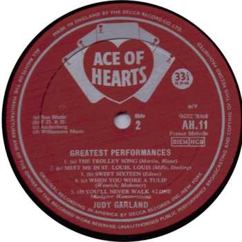 LP Judy Garland: Greatest Performances Original Recordings
