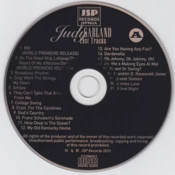 4CD/Doos Judy Garland: Lost Tracks 1929 - 1959
