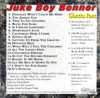CD Juke Boy Bonner: Ghetto Poet