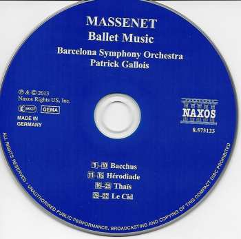 CD Jules Massenet: Ballet Music, Bacchus ∙ Hérodiade ∙ Thaïs ∙ Le Cid