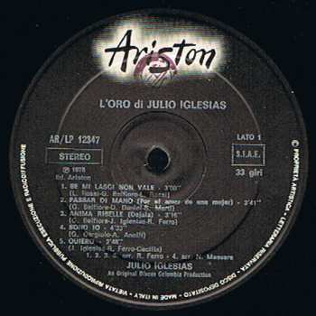 LP Julio Iglesias: L'Oro Di Julio Iglesias