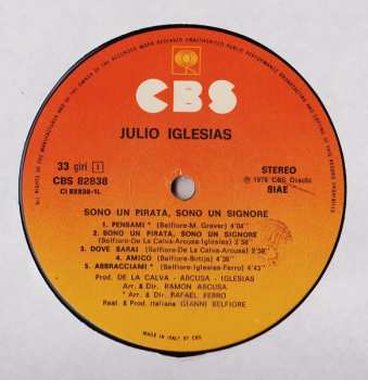 LP Julio Iglesias: Sono Un Pirata, Sono Un Signore
