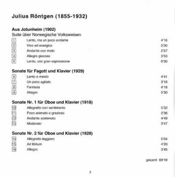 CD Julius Röntgen: Oboen- Und Fagottsonaten