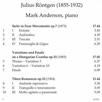 CD Julius Röntgen: Piano Music 1