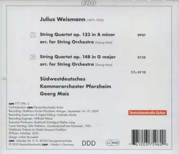 CD Südwestdeutsches Kammerorchester: String Quartets Arr. For Orchestra