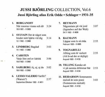 CD Jussi Björling: Jussi Björling Collection, Vol 6 Jussi Björling Alias Erik Odde Schlager 1931-35