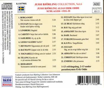 CD Jussi Björling: Jussi Björling Collection, Vol 6 Jussi Björling Alias Erik Odde Schlager 1931-35