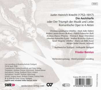 3CD/Doos Justin Heinrich Knecht: Die Aeolsharfe - Oder Der Triumph Der Musik Und Liebe (Romantische Oper In 4 Akten)