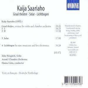 CD Kaija Saariaho: Graal Théâtre - Solar - Lichtbogen