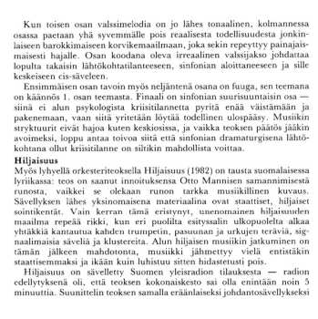 CD Lahti Symphony Orchestra: Symphony No. 1 / Hiljaisuus / Violin Concerto