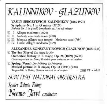 CD Alexander Glazunov: Symphony No. 1 / The Sea Op. 28 / Spring Op. 34