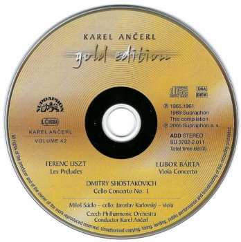 CD Franz Liszt: Liszt: Les Préludes; Lubor Barta: Viola Concerto; Shostakovich: Cello Concerto No. 1