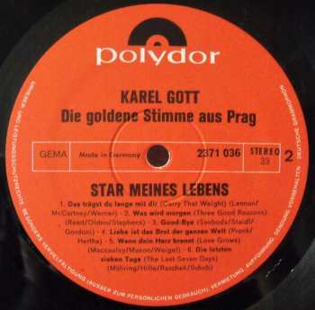 LP Karel Gott: Der Star Meines Lebens