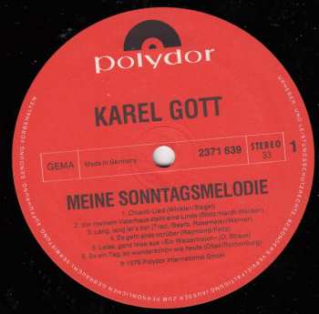 LP Karel Gott: Meine Sonntagsmelodie