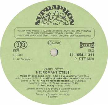 LP Karel Gott: Nejromantičtější