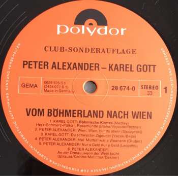 2LP Karel Gott: Vom Böhmerland Nach Wien