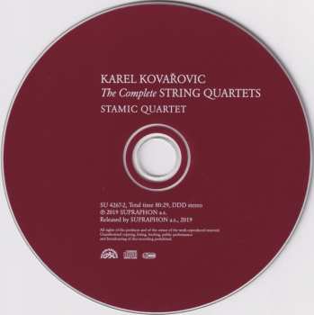 CD Karel Kovařovic: The Complete String Quartets