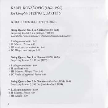 CD Karel Kovařovic: The Complete String Quartets