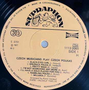 LP Karel Valdauf Twelve: Czech Musicians Play Czech Polkas