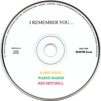 CD Warne Marsh: I Remember You...