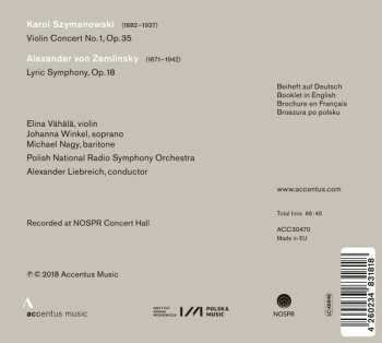 CD Karol Szymanowski: Violin Concerto No. 1; Lyric Symphony