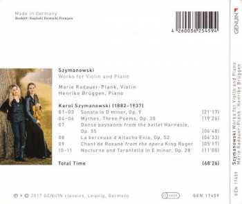 CD Karol Szymanowski: Works For Violin And Piano