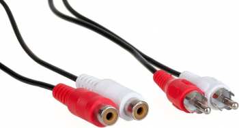 Audiotechnika KAS025 - stereo audio verleng kabel 2,5 m met connectoren 2 x RCA (M) - 2 x RCA (F)