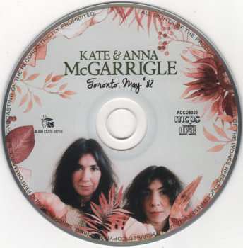 CD Kate & Anna McGarrigle: Toronto, May '82