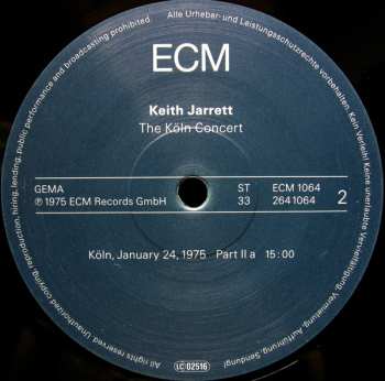 2LP Keith Jarrett: The Köln Concert
