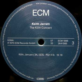 2LP Keith Jarrett: The Köln Concert