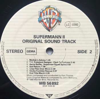 LP Ken Thorne: Superman II (Original Sound Track)