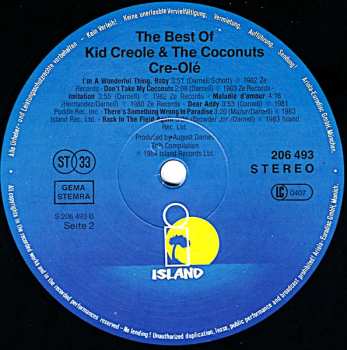 LP Kid Creole And The Coconuts: Cre~Olé - The Best Of Kid Creole And The Coconuts
