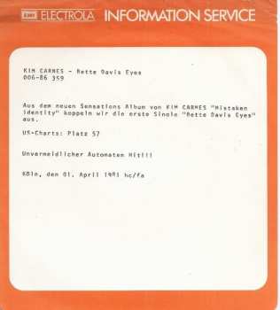 SP Kim Carnes: Bette Davis Eyes