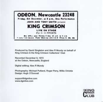 CD King Crimson: Live In Newcastle (December 8, 1972)
