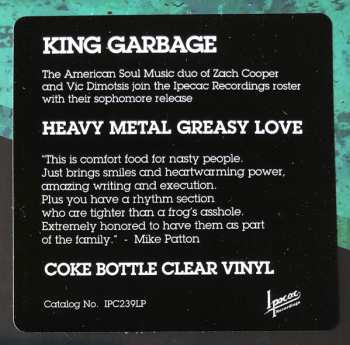 LP King Garbage: Heavy Metal Greasy Love CLR