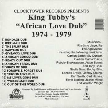 LP King Tubby: King Tubby's "African Love Dub" 1974 - 1979 CLR