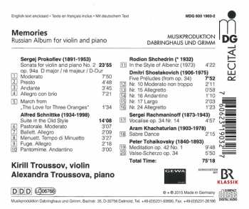 CD Kirill Troussov: Memories