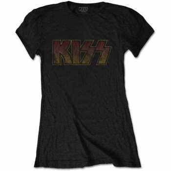 Merch Kiss: Dámské Tričko Vintage Classic Logo Kiss  S