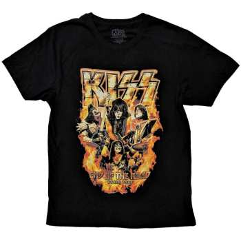Merch Kiss: Kiss Unisex T-shirt: End Of The Road Tour Orange (back Print) (small) S