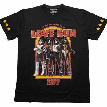 Merch Kiss: Kiss Unisex T-shirt: Love Gun Stars (sleeve Print) (small) S